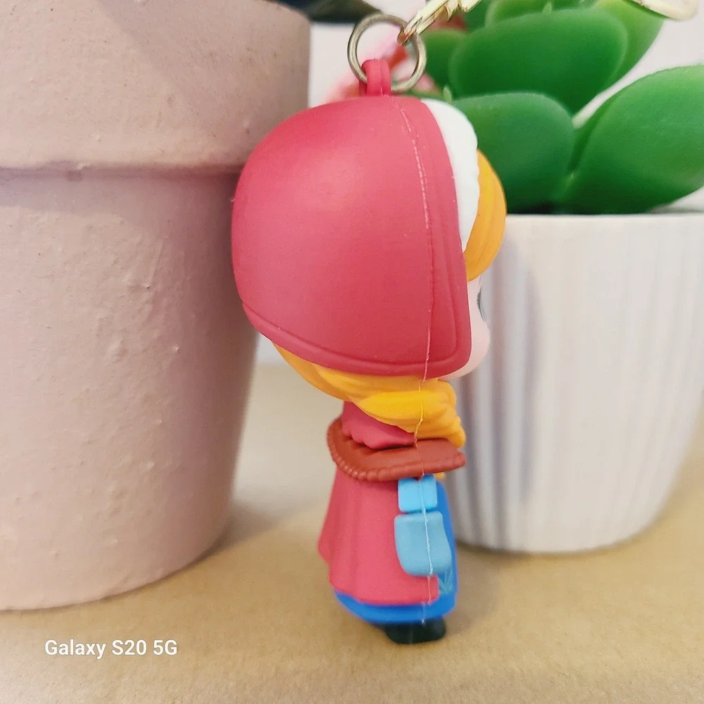 Disney Frozen Anna Keychain Charm Red‎ Hooded Outfit Blue Dress NEW Collectible